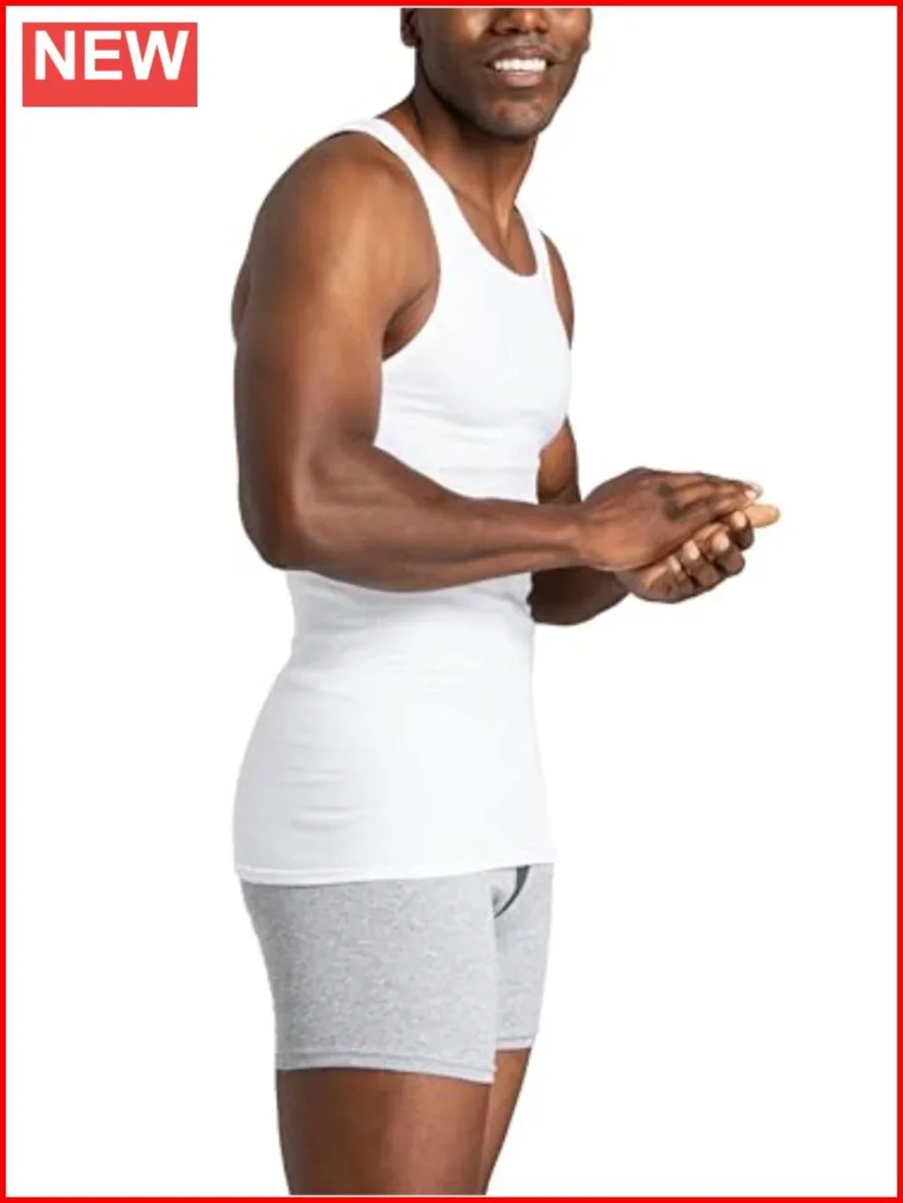 Men's Sleeveless Tag Free Moisture Wicking Tank A-Shirt Undershirt 6 Pack